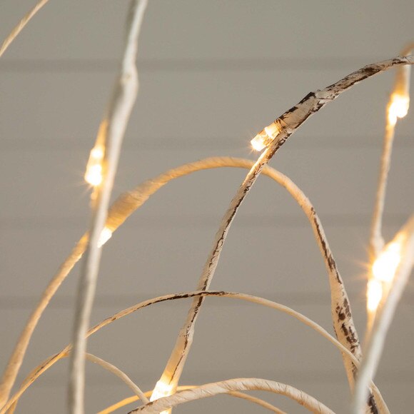 4 Pre-Lit Artificial White Weeping Willow Tree with 120 Warm White LED Lights - SKU #T4922 - 3