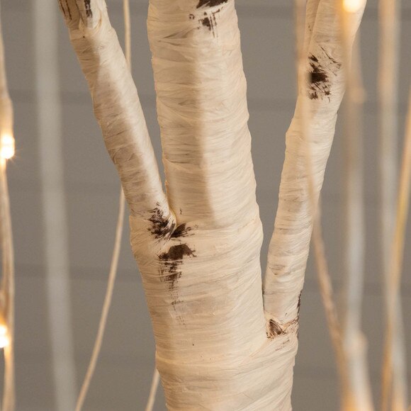 6 Pre-Lit Artificial White Weeping Willow Tree with 160 Warm White LED Lights - SKU #T4923 - 2