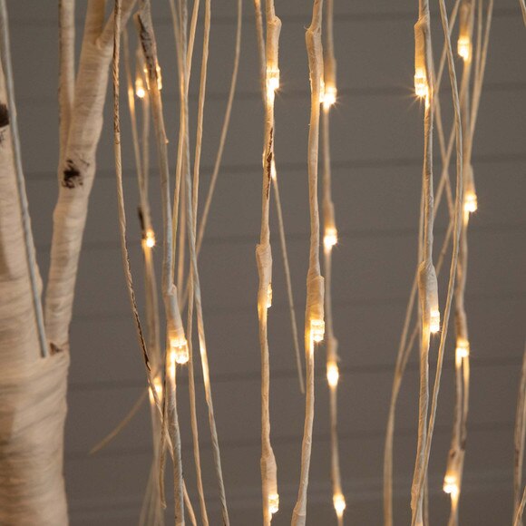 6 Pre-Lit Artificial White Weeping Willow Tree with 160 Warm White LED Lights - SKU #T4923 - 3