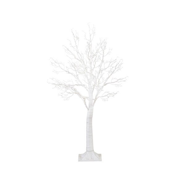 4 Pre-Lit Artificial White Twig Tree with 160 Warm White LED Lights - SKU #T4924