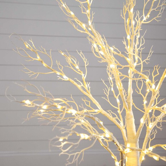 4 Pre-Lit Artificial White Twig Tree with 160 Warm White LED Lights - SKU #T4924 - 3