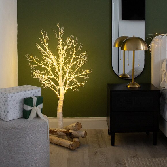 4 Pre-Lit Artificial White Twig Tree with 160 Warm White LED Lights - SKU #T4924 - 6