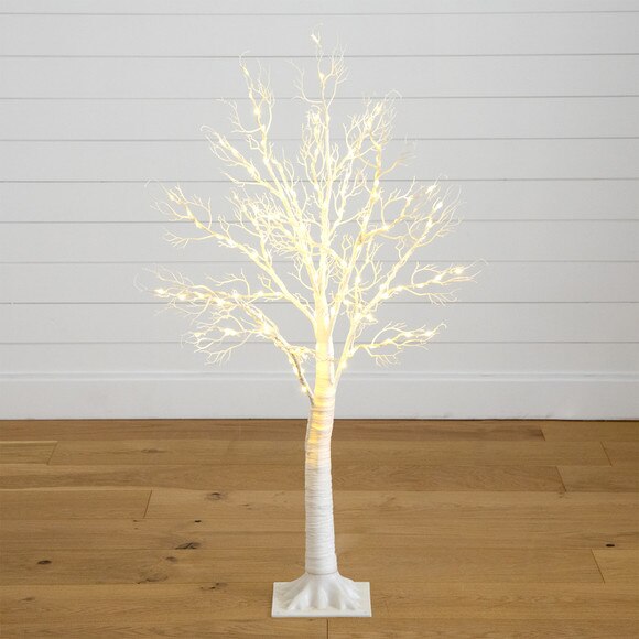 4 Pre-Lit Artificial White Twig Tree with 160 Warm White LED Lights - SKU #T4924 - 9