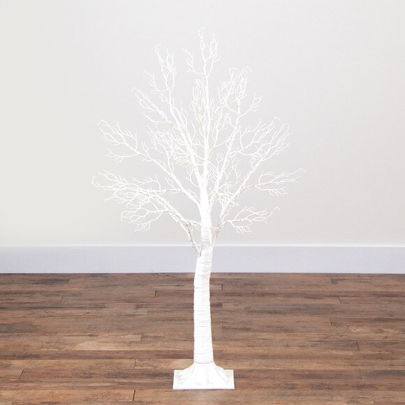 4 Pre-Lit Artificial White Twig Tree with 160 Warm White LED Lights - SKU #T4924 - 10