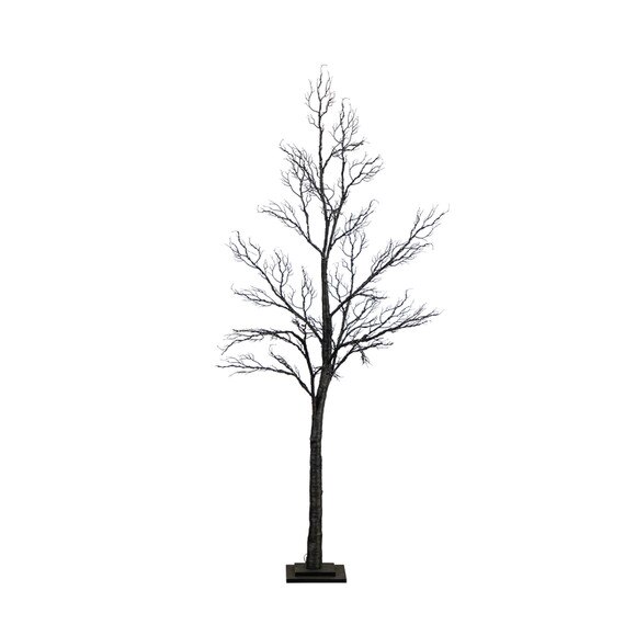 6 Pre-Lit Halloween Minimalist Twig Artificial Fall Tree with 320 Orange Purple LED Lights - SKU #T4926