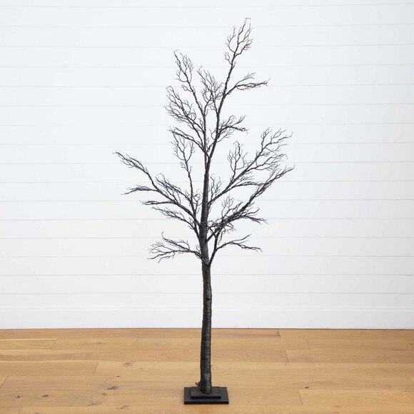 6 Pre-Lit Halloween Minimalist Twig Artificial Fall Tree with 320 Orange Purple LED Lights - SKU #T4926 - 8