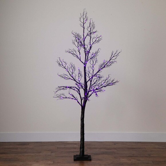 6 Pre-Lit Halloween Minimalist Twig Artificial Fall Tree with 320 Orange Purple LED Lights - SKU #T4926 - 15