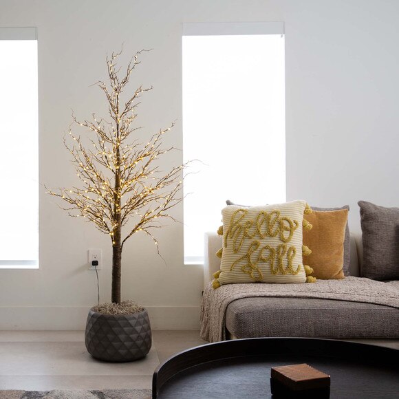 5 Pre-Lit Artificial Trig Tree with 360 Warm White LED Lights - SKU #T4928 - 6