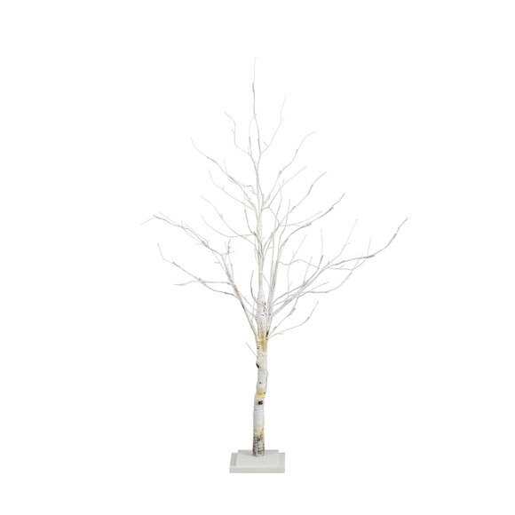 4 Pre-Lit Artificial White Birch Tree with 51 White LED Lights - SKU #T4930