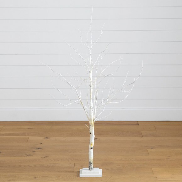 4 Pre-Lit Artificial White Birch Tree with 51 White LED Lights - SKU #T4930 - 7