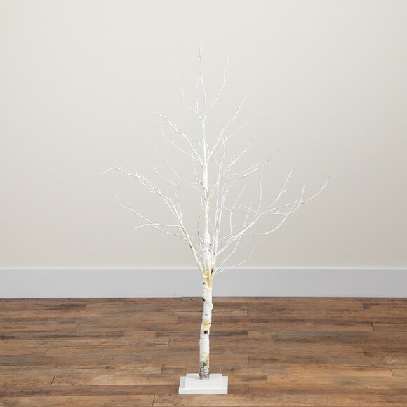 4 Pre-Lit Artificial White Birch Tree with 51 White LED Lights - SKU #T4930 - 9