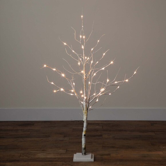 4 Pre-Lit Artificial White Birch Tree with 51 White LED Lights - SKU #T4930 - 10