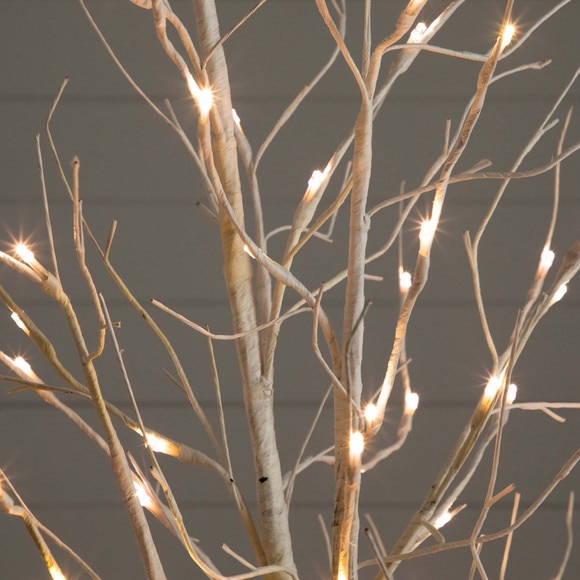 6 Pre-Lit Artificial White Birch Tree with 90 White LED Lights - SKU #T4931 - 3