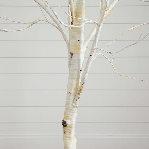 6 Pre-Lit Artificial White Birch Tree with 90 White LED Lights - SKU #T4931 - 4