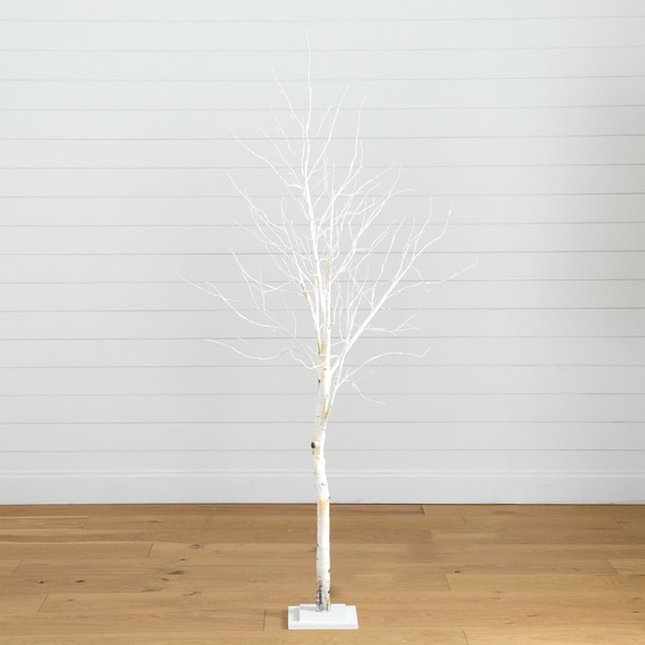 6 Pre-Lit Artificial White Birch Tree with 90 White LED Lights - SKU #T4931 - 7