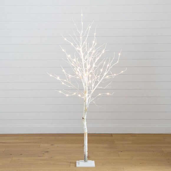 6 Pre-Lit Artificial White Birch Tree with 90 White LED Lights - SKU #T4931 - 8