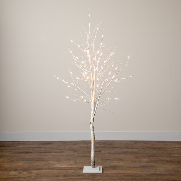 6 Pre-Lit Artificial White Birch Tree with 90 White LED Lights - SKU #T4931 - 10