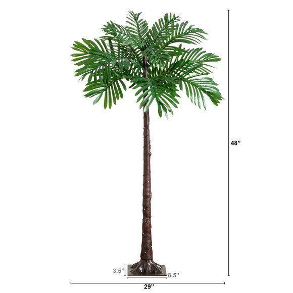 4 UV Resistant Lighted Artificial Palm Tree with 127 Warm White LED Lights Indoor/Outdoor - SKU #T4943 - 1