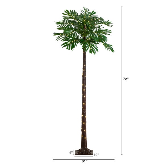 6 UV Resistant Lighted Artificial Palm Tree with 206 Warm White LED Lights Indoor/Outdoor - SKU #T4944 - 1