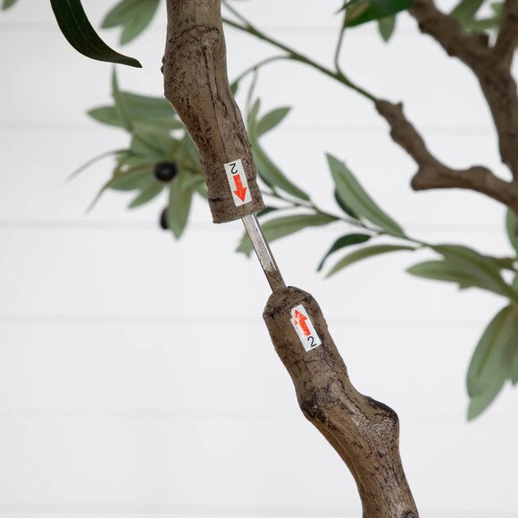 8 Artificial Grand Olive Tree in White Decorative Planter - SKU #T4945 - 4