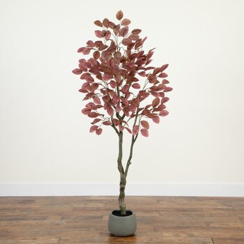 6 Artificial Autumn Dogwood Fall Tree in Deco Planter - SKU #T4951