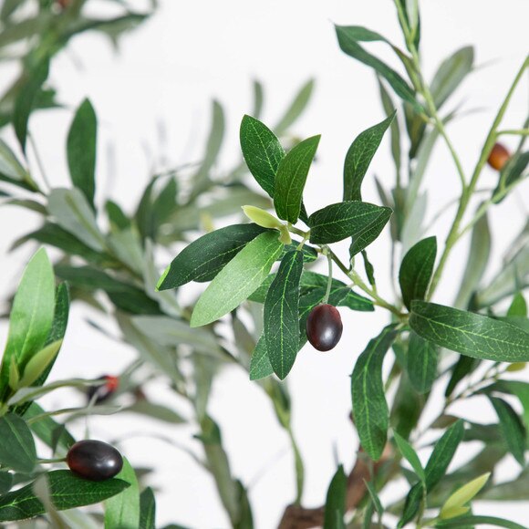 6 Artificial Grand Olive Tree in White Decorative Planter - SKU #T4962 - 2