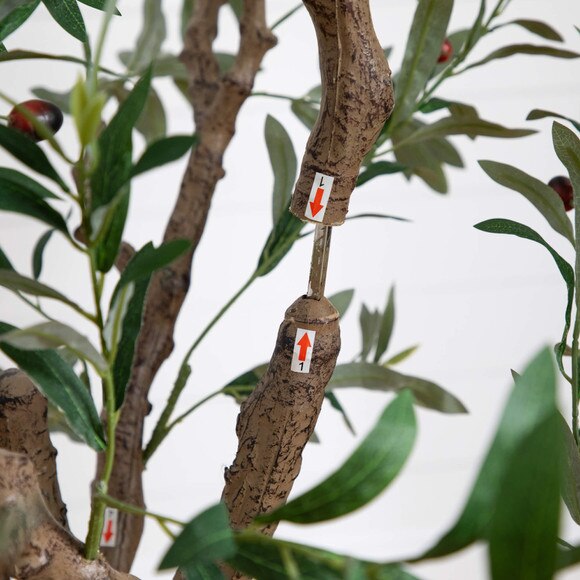 6 Artificial Grand Olive Tree in White Decorative Planter - SKU #T4962 - 3
