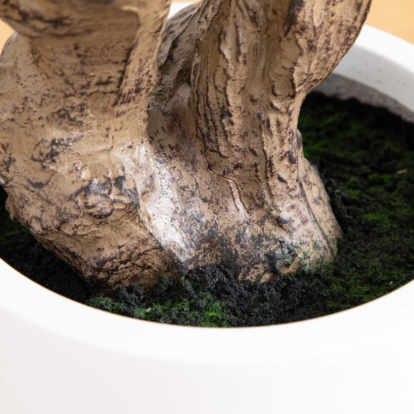 6 Artificial Grand Fiddle Leaf Tree in White Decorative Planter - SKU #T4963 - 4
