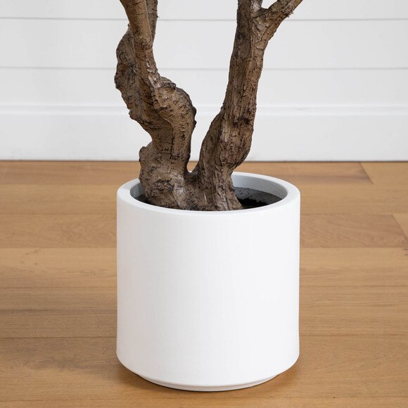 6 Artificial Grand Fiddle Leaf Tree in White Decorative Planter - SKU #T4963 - 5
