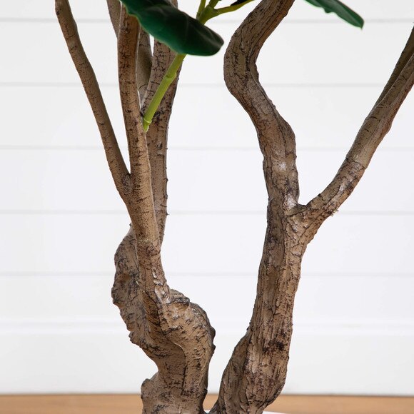 6 Artificial Grand Fiddle Leaf Tree in White Decorative Planter - SKU #T4963 - 6