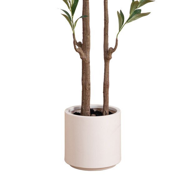 6 Artificial Minimalist Olive Tree in White Decorative Planter - SKU #T4965 - 5