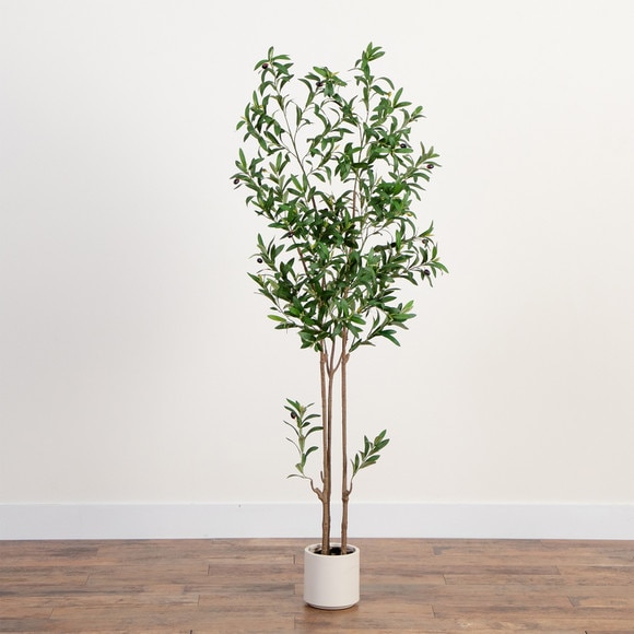 6 Artificial Minimalist Olive Tree in White Decorative Planter - SKU #T4965 - 9