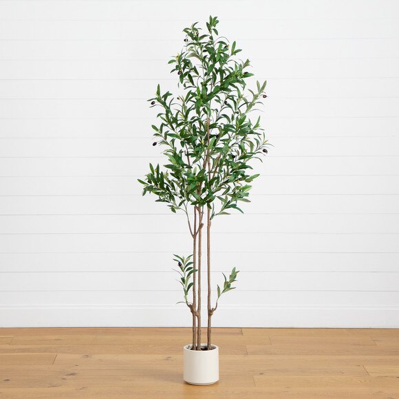 6 Artificial Minimalist Olive Tree in White Decorative Planter - SKU #T4965 - 13