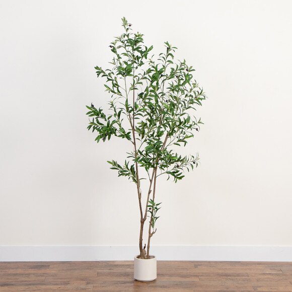 7 Artificial Minimalist Olive Tree in White Decorative Planter - SKU #T4966 - 8