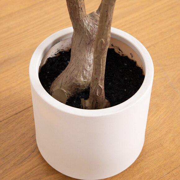 7 Artificial Minimalist Olive Tree in White Decorative Planter - SKU #T4966 - 9