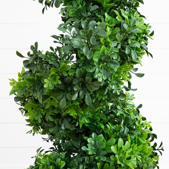 3 UV Resistant Boxwood Spiral Topiary Artificial Tree in Decorative Planter Indoor/Outdoor - SKU #T4983 - 2