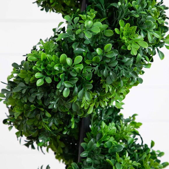 5 UV Resistant Boxwood Spiral Topiary Artificial Tree in Decorative Planter Indoor/Outdoor - SKU #T4984 - 2