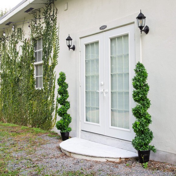 5 UV Resistant Boxwood Spiral Topiary Artificial Tree in Decorative Planter Indoor/Outdoor - SKU #T4984 - 6
