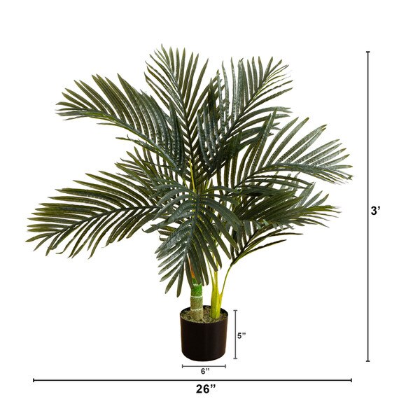 3 Artificial Golden Cane Palm Tree - SKU #T5005 - 1