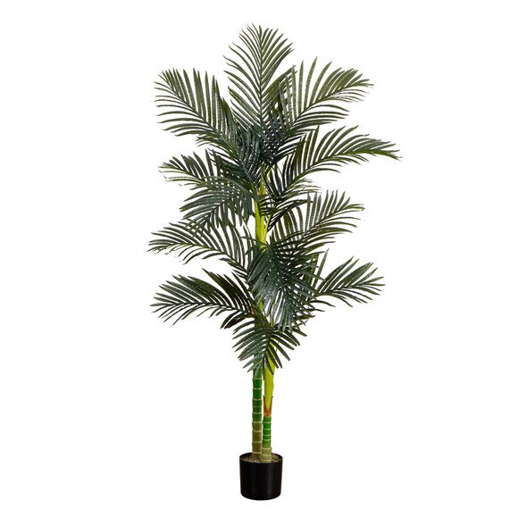 6 Artificial Double Stalk Golden Cane Palm Tree - SKU #T5006