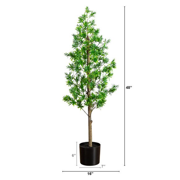 4-ft UV Artificial Podocarpus Artificial Tree Indoor/Outdoor - SKU #T5033 - 1