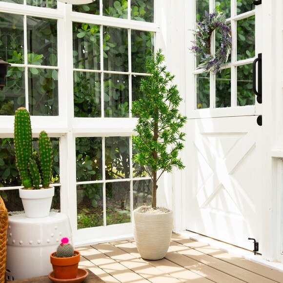 4-ft UV Artificial Podocarpus Artificial Tree Indoor/Outdoor - SKU #T5033 - 6