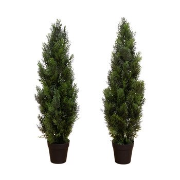 3 Artificial Cedar Bush Plant UV Resistant Indoor/Outdoor - Set of 2 - SKU #T5053