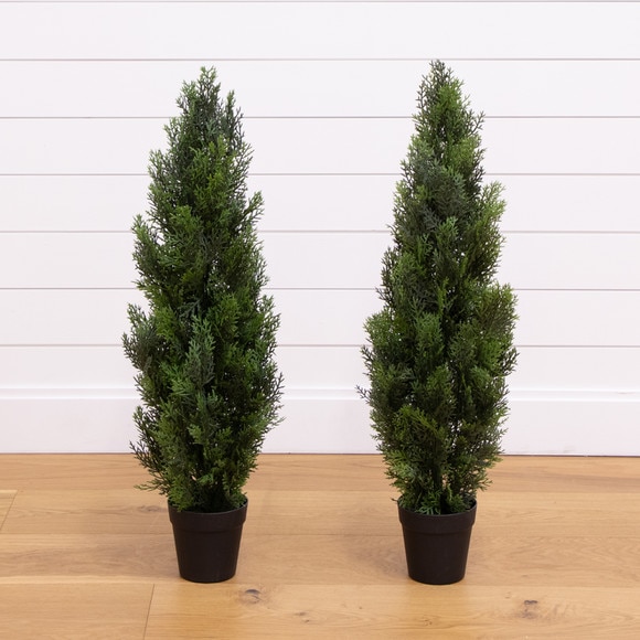 3 Artificial Cedar Bush Plant UV Resistant Indoor/Outdoor - Set of 2 - SKU #T5053 - 2