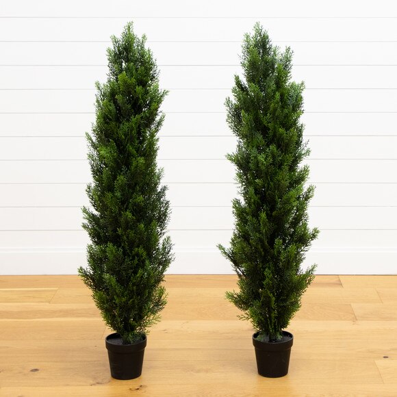 4 Artificial Topiary Cedar Tree UV Resistant Indoor/Outdoor - Set of 2 - SKU #T5054 - 2