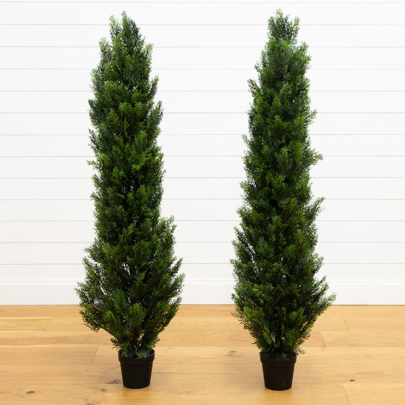 5 Artificial Topiary Cedar Tree UV Resistant Indoor/Outdoor - Set of 2 - SKU #T5055 - 2