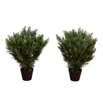 2 Artificial Cedar Bush Plant - Set of 2 - SKU #T5057