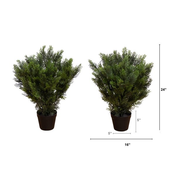 2 Artificial Cedar Bush Plant - Set of 2 - SKU #T5057 - 1