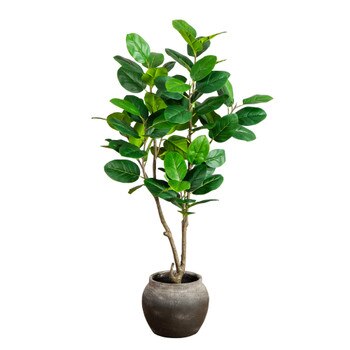 4-ft Artificial Audrey Ficus Tree in Rustic Decorative Planter - SKU #T5063
