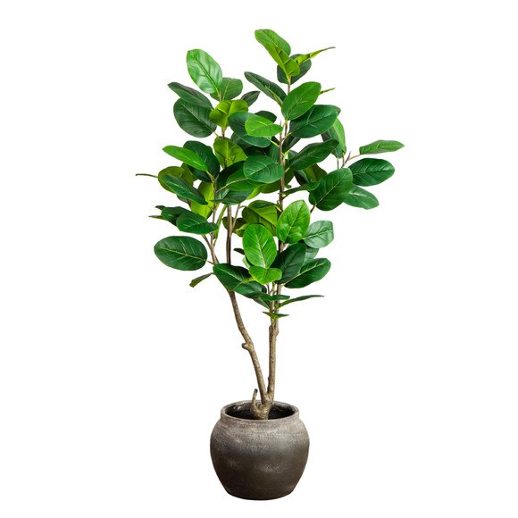 4-ft Artificial Audrey Ficus Tree in Rustic Decorative Planter - SKU #T5063